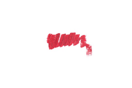 Delicate red textured lipstick stroke isolated on white. Color stroke.の写真素材