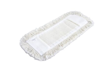 White fiber mop for cleaning floor isolated on white background. Top view.の写真素材