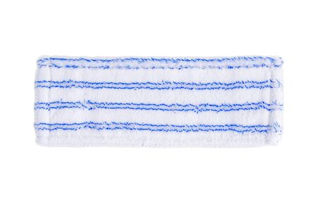 White and blue striped fiber mop for cleaning floor isolated on white background. Top view.の写真素材