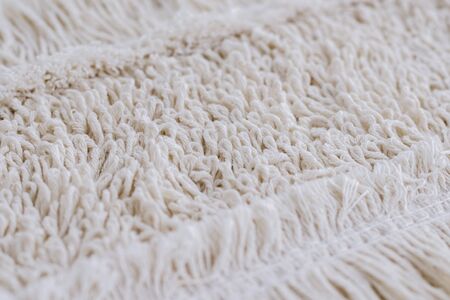 White fiber mop for cleaning floor isolated on white background. Top view.の写真素材