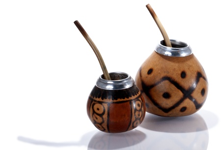 two natural calabashes for matte