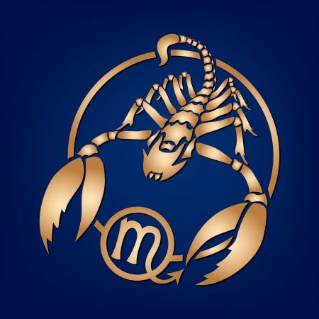 Scorpion Zodiac Sign on the blue backgroundのイラスト素材