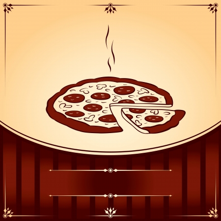 Hot Pizza. graphic Illustration with place for textのイラスト素材