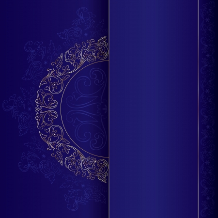 Gold vintage floral patterns on violet background. のイラスト素材