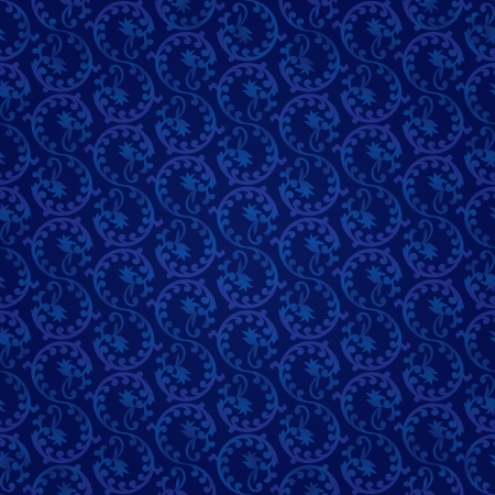 Blue vintage floral seamless pattern. Vector backgroundのイラスト素材