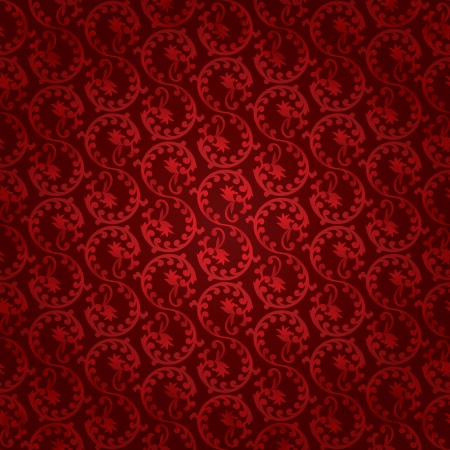 Red vintage floral seamless pattern. Vector backgroundのイラスト素材