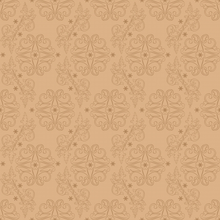 Vintage floral seamless pattern on beige  Vector backgroundのイラスト素材