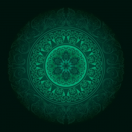 Green vintage floral background  illustrationのイラスト素材