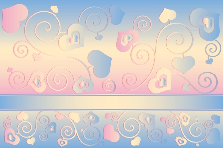 Valentine's day background with hearts vector illustrationのイラスト素材