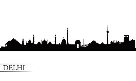 Delhi city skyline silhouette backgroundのイラスト素材