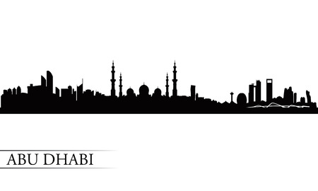 Abu Dhabi city skyline silhouette background, のイラスト素材