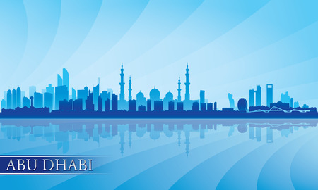 Abu Dhabi city skyline silhouette backgroundのイラスト素材