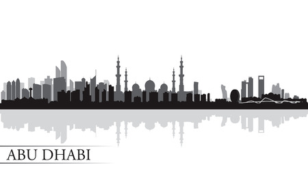 Abu Dhabi city skyline silhouette background,のイラスト素材