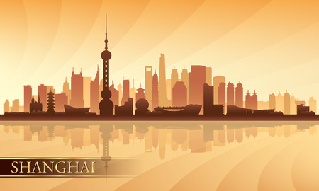 Shanghai city skyline silhouette background, vector illustration
のイラスト素材