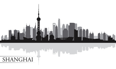 Shanghai city skyline silhouette background, vector illustration
のイラスト素材
