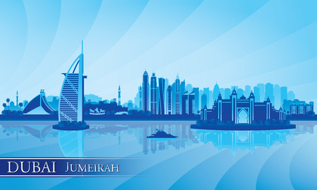 Dubai Jumeirah skyline silhouette background, vector illustrationのイラスト素材