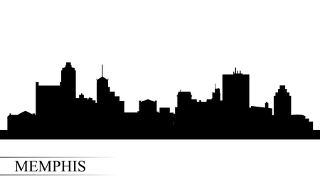 Memphis city skyline silhouette background, vector illustrationのイラスト素材