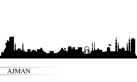 Ajman city skyline silhouette background, vector illustrationのイラスト素材