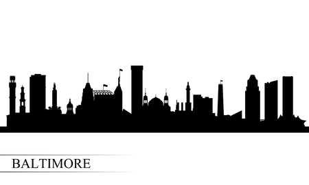 Baltimore city skyline silhouette background, vector illustrationのイラスト素材