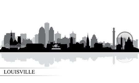 Louisville city skyline silhouette background, vector illustrationのイラスト素材