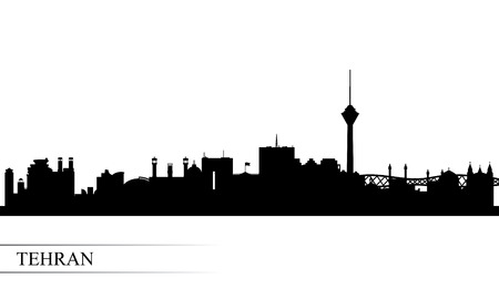 Tehran city skyline silhouette background, vector illustrationのイラスト素材