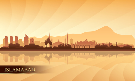 Islamabad city skyline silhouette background, vector illustrationのイラスト素材