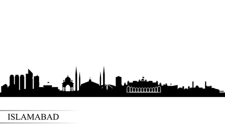 Islamabad city skyline silhouette background, vector illustrationのイラスト素材