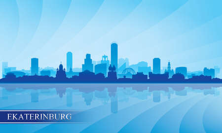 Ekaterinburg city skyline silhouette background, vector illustrationのイラスト素材