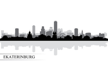 Ekaterinburg city skyline silhouette background, vector illustrationのイラスト素材
