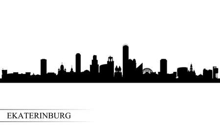 Ekaterinburg city skyline silhouette background, vector illustrationのイラスト素材