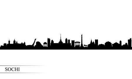 Sochi city skyline silhouette background, vector illustrationのイラスト素材