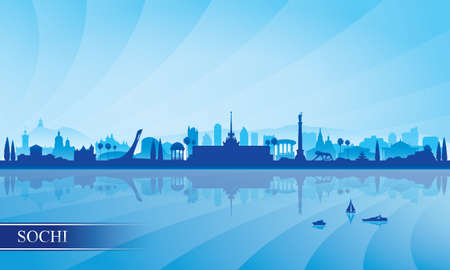 Sochi city skyline silhouette background, vector illustrationのイラスト素材