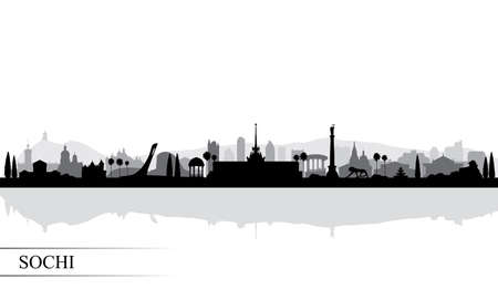 Sochi city skyline silhouette background, vector illustrationのイラスト素材
