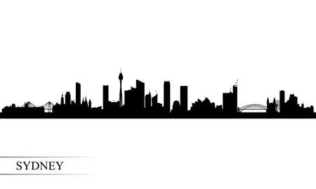 Sydney city skyline silhouette background, vector illustrationのイラスト素材