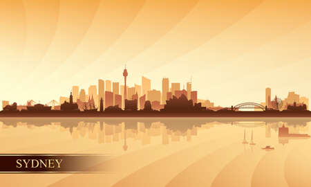 Sydney city skyline silhouette background, vector illustrationのイラスト素材