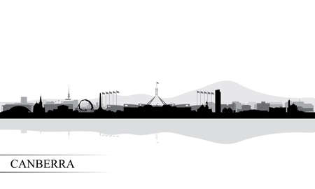 Canberra city skyline silhouette background, vector illustrationのイラスト素材