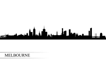 Melbourne city skyline silhouette background, vector illustrationのイラスト素材