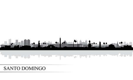 Santo Domingo city skyline silhouette background, vector illustrationのイラスト素材