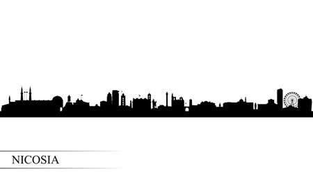 Nicosia city skyline silhouette background, vector illustrationのイラスト素材