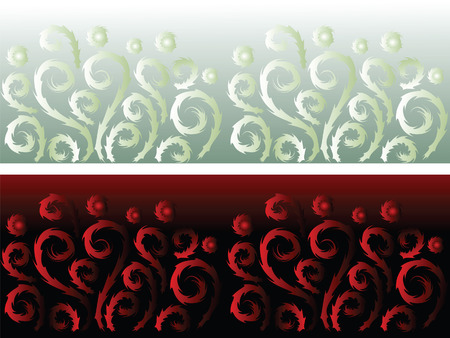 This is a set of two samples. This floral ornament. Fluffy curls like moss.のイラスト素材