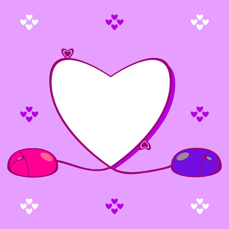 This is a valentine. The frame of the computer wires. のイラスト素材