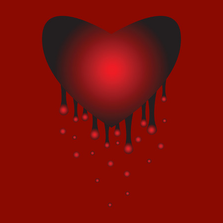 Bleeding heart. Pain. The loss of love. Background.のイラスト素材