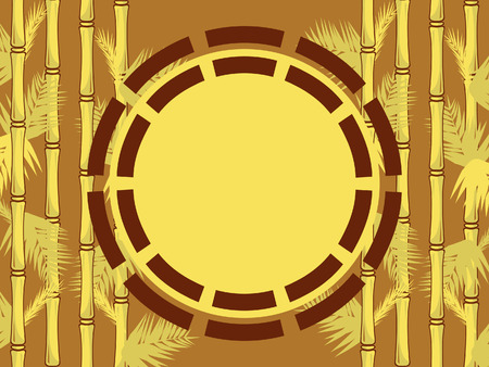 Ethnic framework. The Asian style. A background - bamboo branches. のイラスト素材