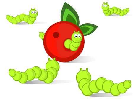 Ridiculous caterpillars will run together to an apple.  のイラスト素材