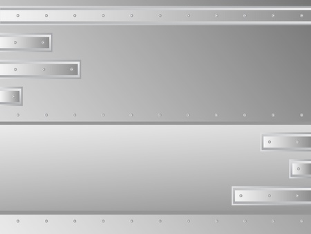 Background of metal plates fastened with rivets. Vector.のイラスト素材