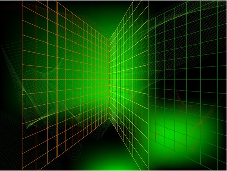 The Green abstract vector background. The Play of light. The Network. The Web. The Lattices.のイラスト素材