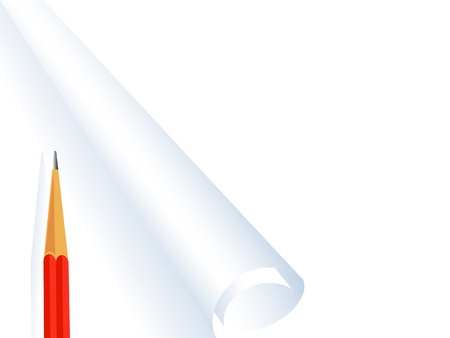The Vector background. The White clean sheet of paper and pencil.のイラスト素材