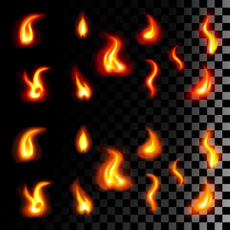 Set of nine beautiful fires of a flameのイラスト素材
