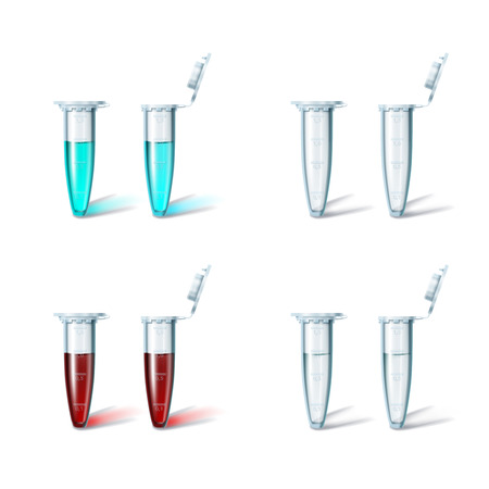 Set four opened and closed microtest tubesのイラスト素材