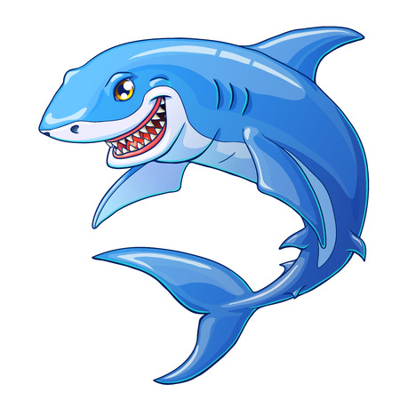 Smiling shark on a white backgroundのイラスト素材